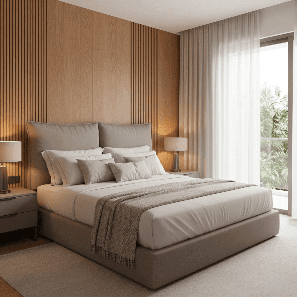 Studio decorado do Garcya Praia Studios na Rua Garcia d'Ávila, Ipanema